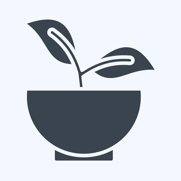 Icon 100 Vegano relacionado con el diseño de estilo de glifo del símbolo del aceite de CBD editable