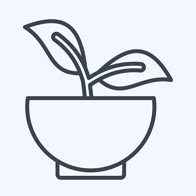 Icon 100 Vegano relacionado con el diseño de estilo de línea de símbolo de CBD Oil editable