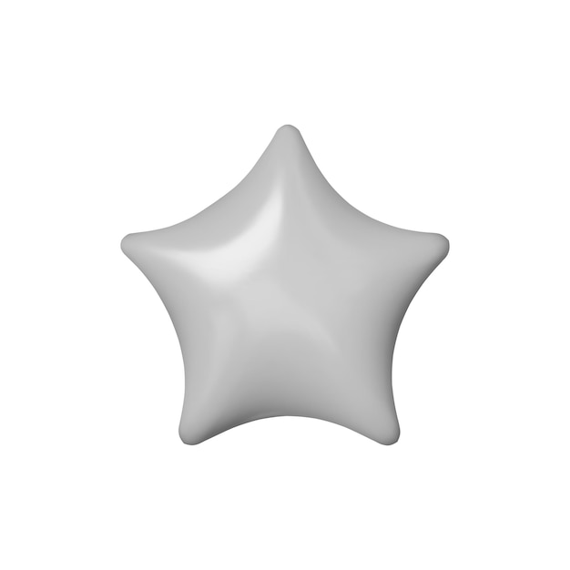 Icon 3D estrella gris Diseño realista estilo de dibujos animados Ilustración vectorial