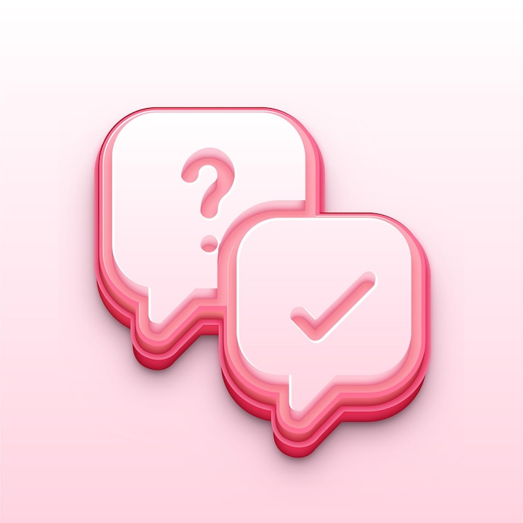 Vector icon 3d de preguntas y respuestas correctas para el conocimiento y el aprendizaje