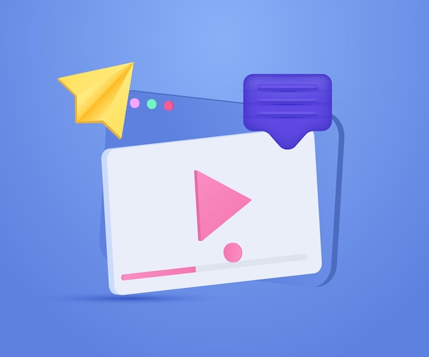 Icon 3D realista redes sociales transmisión en vivo emoción nuevo concepto diseño vectorial