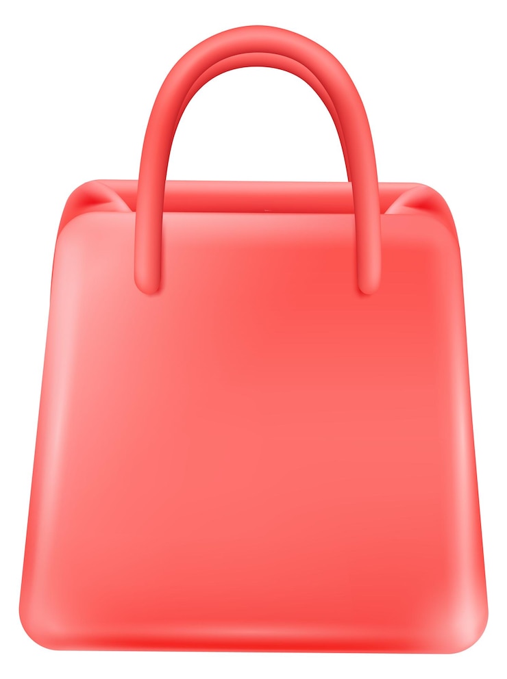 Vector icon 3d de la tienda web bolsa de compras de plástico