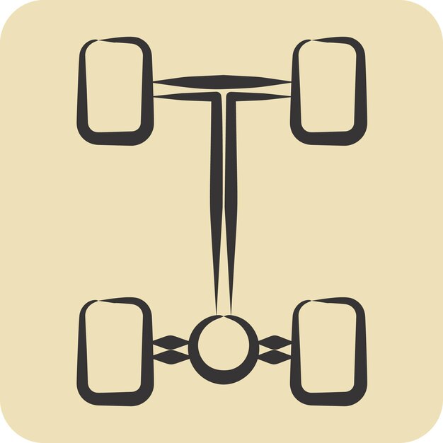 Icon Abs relacionado con el símbolo de servicio de automóviles estilo dibujado a mano editable