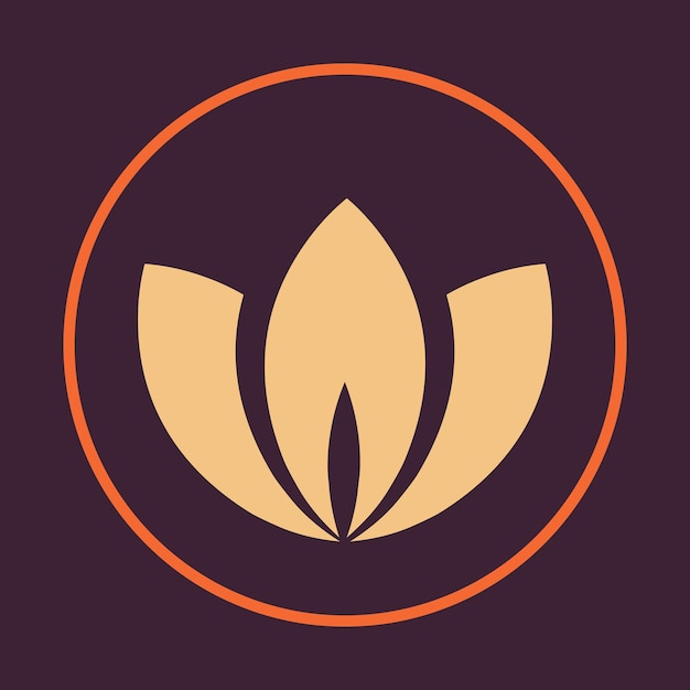 Icon abstract de la flor de la hoja hermoso diseño de ilustración vectorial de fondo marrón