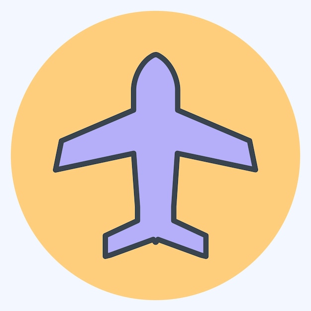 Icon Airplane Mode adecuado para aplicaciones móviles símbolo color mate estilo diseño editable