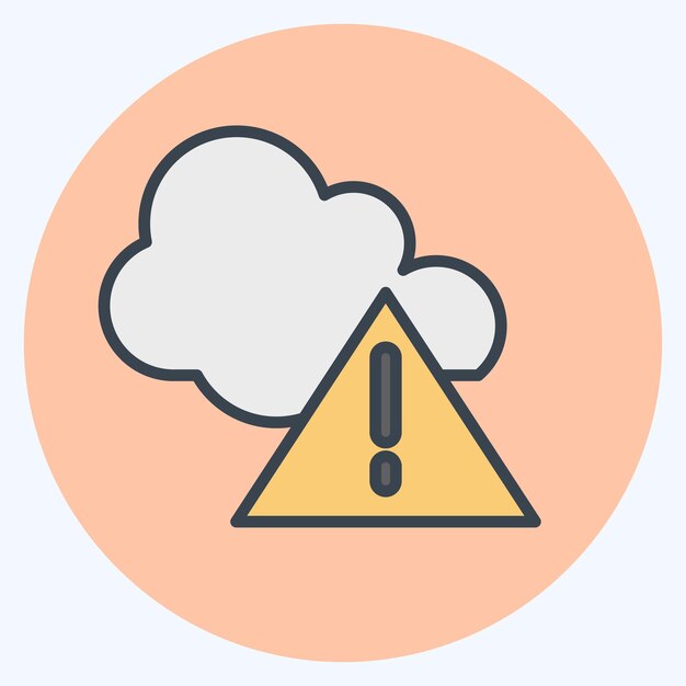 Icon Alerta de entorno relacionada con el símbolo de entorno Color Mate Estilo diseño simple editable