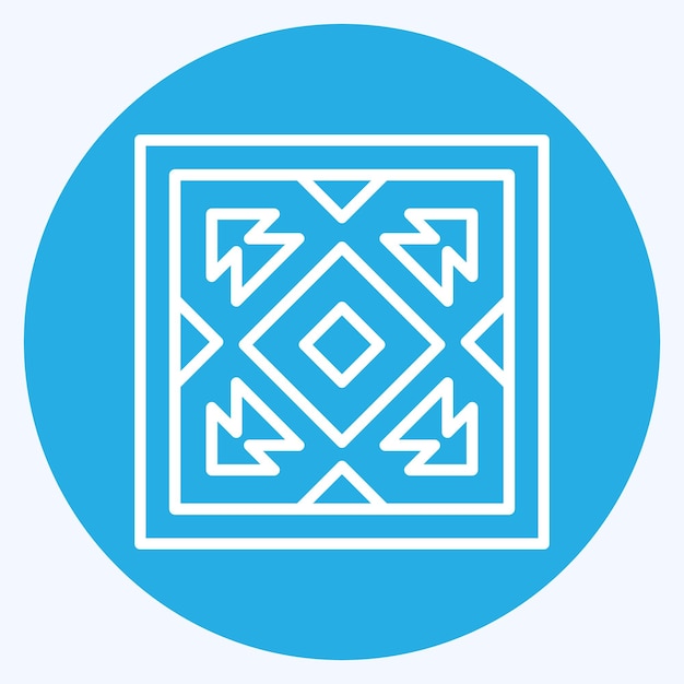 Icon alfombra relacionada con el símbolo indígena americano de ojos azules estilo diseño simple