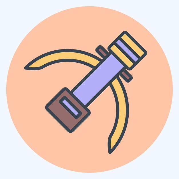 Icon Arbaleta relacionada con el símbolo nativo americano diseño de estilo de color mate editable