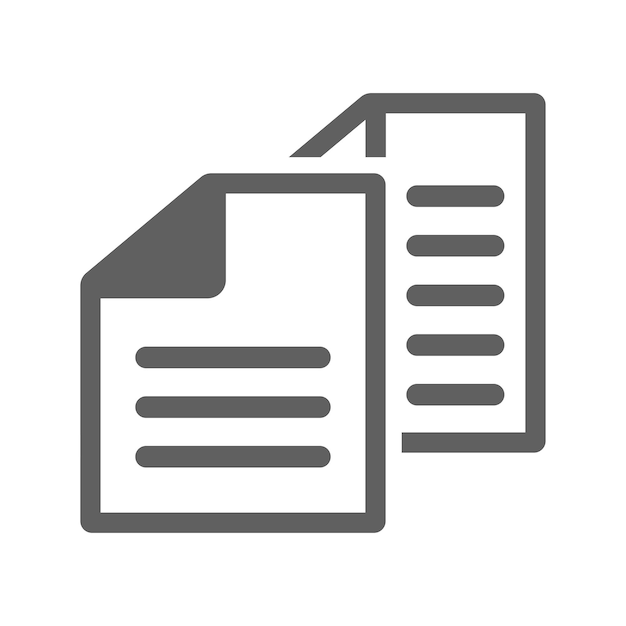 Icon de archivo de documento de papeles Diseño de color negro