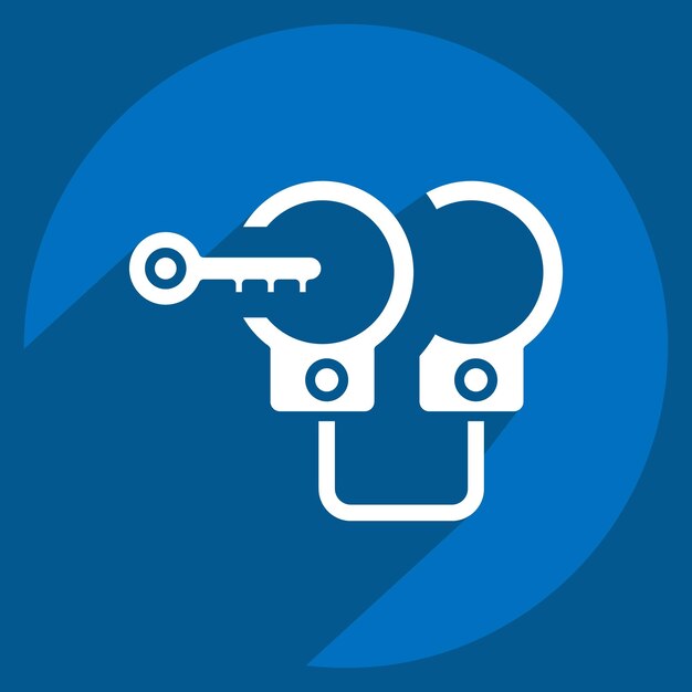 Icon Arrest relacionado con el símbolo de la Justicia estilo de sombra larga diseño simple editable