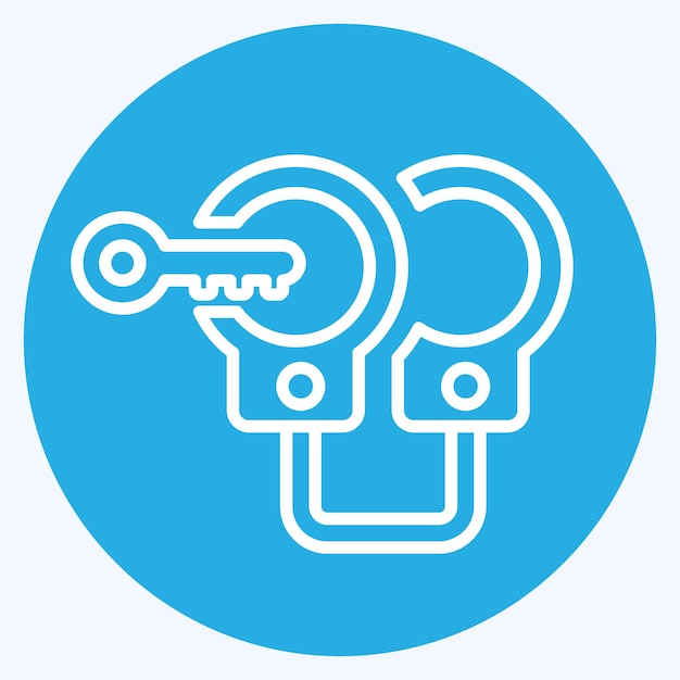 Icon Arrestado relacionado con el símbolo de Justicia estilo de ojos azules diseño simple editable
