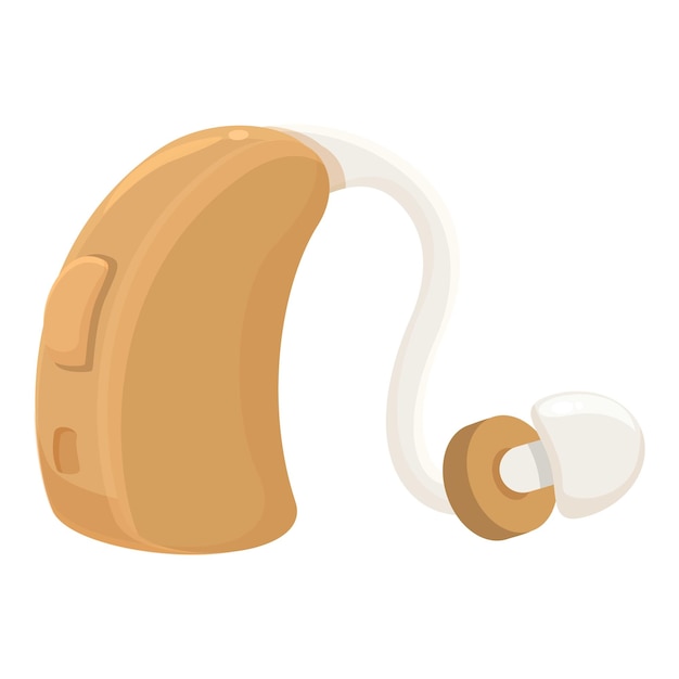 Icon de audífonos de plástico vector de dibujos animados Médica de sonido de nivel
