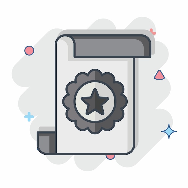 Icon Award 2 relacionado con el símbolo del premio estilo cómic diseño simple editable