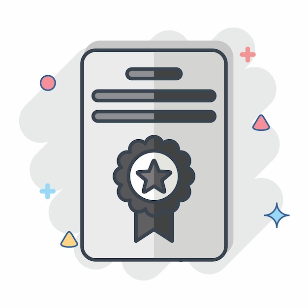 Icon Award 7 relacionado con el símbolo del premio estilo cómico diseño simple editable