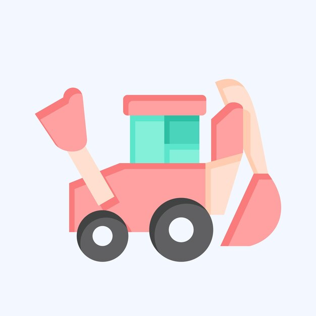 Icon Backhoe relacionado con Símbolo de construcción estilo plano diseño simple editable