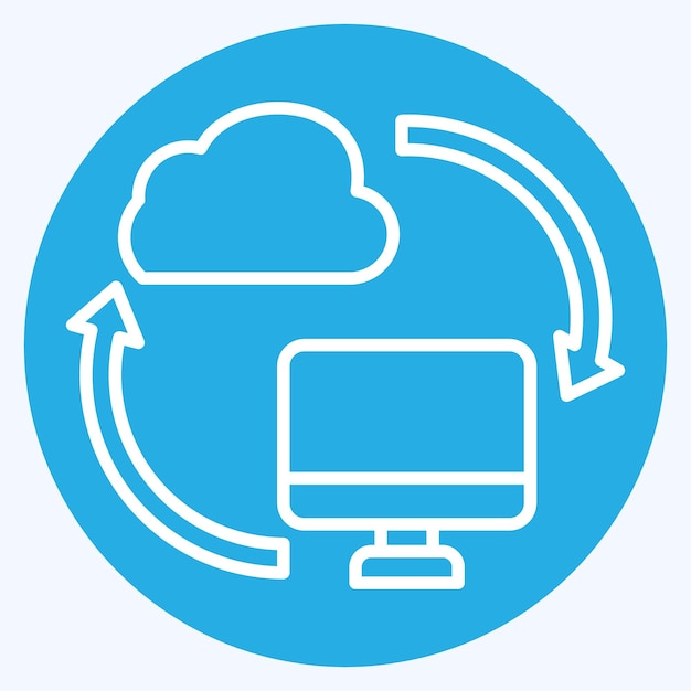 Icon Backup Datos relacionados con el símbolo de red estilo ojos azules ilustración simple