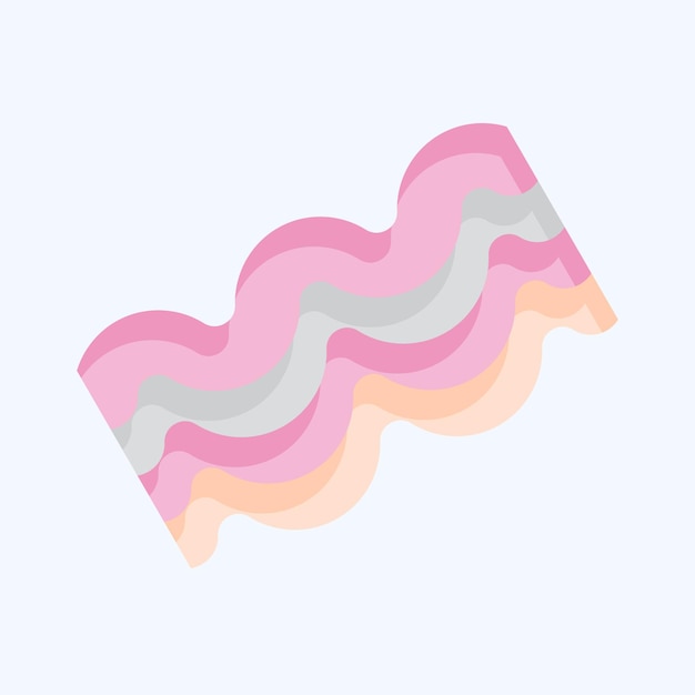 Icon Bacon relacionado con el símbolo del desayuno estilo plano ilustración simple