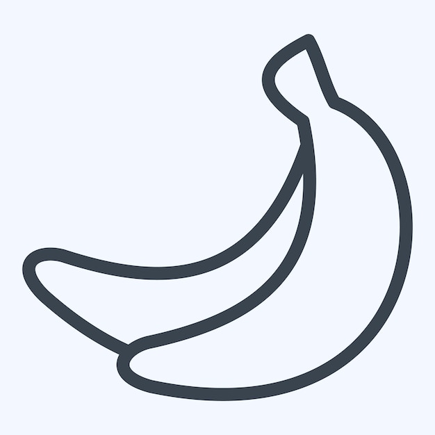 Icon Banana relacionado con Frutas y verduras estilo de línea de símbolo editable