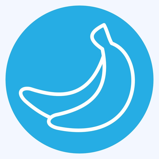 Icon Banana relacionado con Frutas y verduras símbolo de ojos azules estilo editable