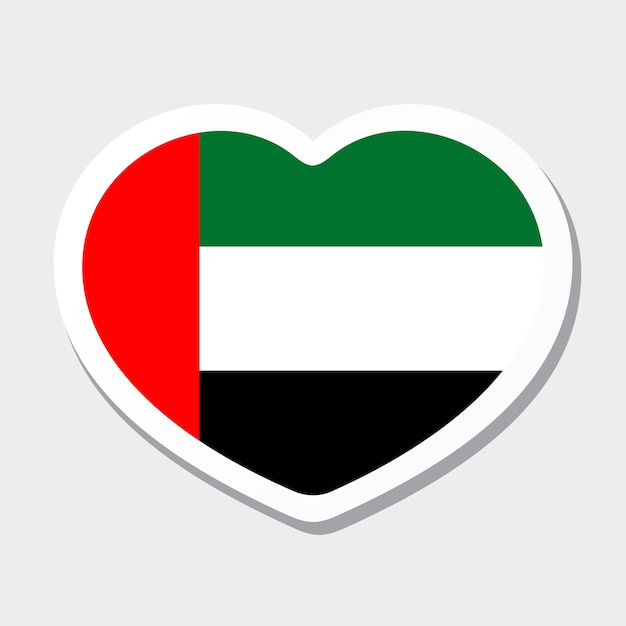 Icon de la bandera de los Emiratos Adhesivo de corazón vectorial Mejor para aplicaciones móviles UI y diseño web