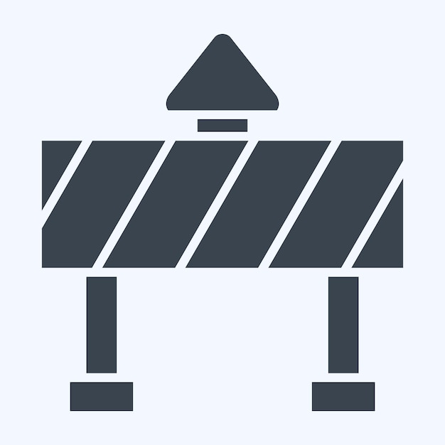 Icon Barrera de tráfico relacionada con el estilo de glifo del símbolo de minería diseño simple editable