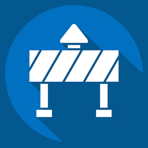 Icon Barrera de tráfico relacionada con el símbolo de minería estilo de sombra larga diseño simple editable