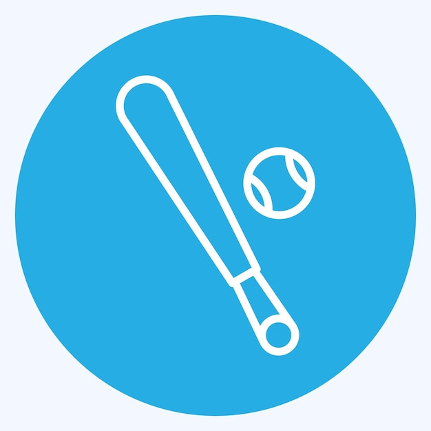 Icon Bat relacionado con Equipo deportivo símbolo ojos azules estilo editable