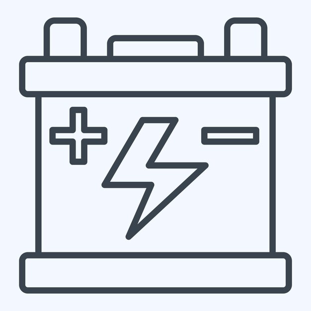 Icon Batería relacionada con piezas de repuesto estilo de línea de símbolo diseño simple editable