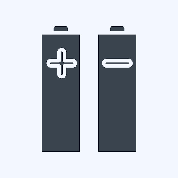 Icon Baterias Potencia relacionada con el diseño de estilo de glifo del símbolo de fotografía editable