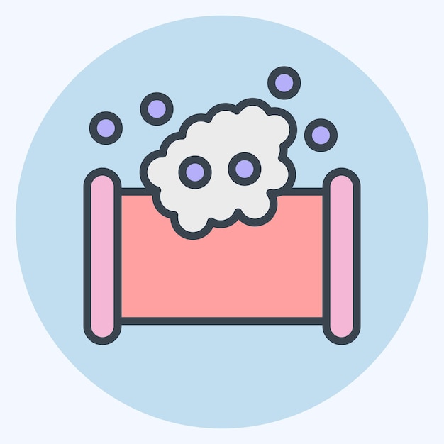 Icon Bating relacionado con el símbolo de costura estilo de color mate ilustración de diseño simple