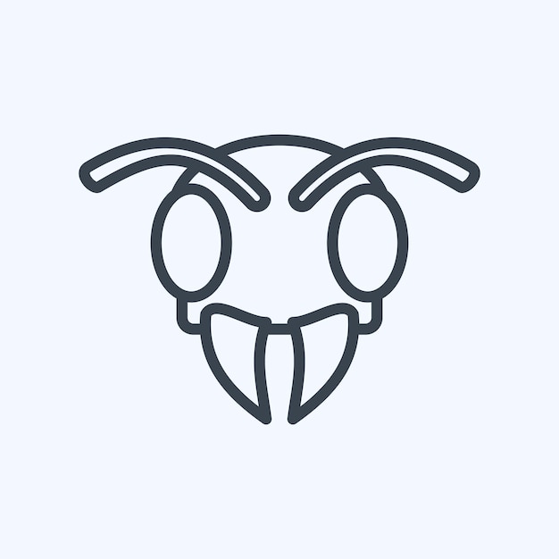 Icon Bee relacionado con Animal Head estilo de línea de símbolo diseño simple editable
