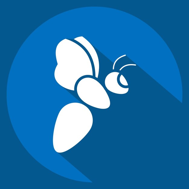 Icon Bee relacionado con el símbolo de los animales estilo de sombra larga diseño simple editable