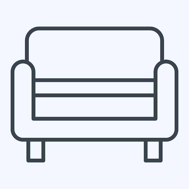 Icon Bench relacionado con el estilo de línea de símbolos de decoración del hogar