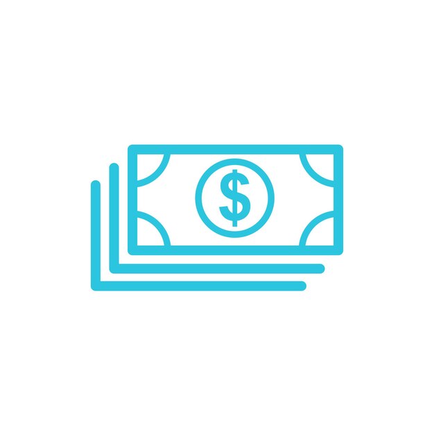 Icon de billete de banco del conjunto de iconos azules