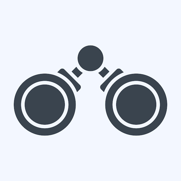 Icon binocular relacionado con el símbolo militar y del ejército estilo glifo ilustración simple