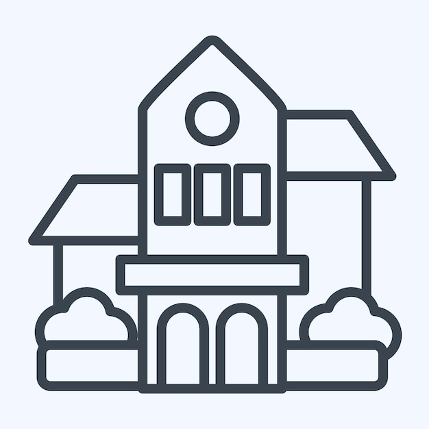 Icon Bishop Museum relacionado con el estilo de línea de símbolos de Hawai diseño simple editable
