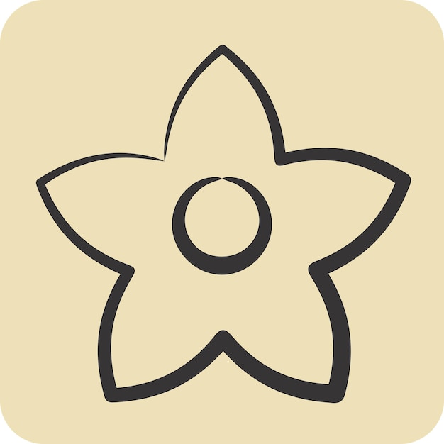 Icon Bollon relacionado con el símbolo de las flores estilo dibujado a mano diseño simple editable