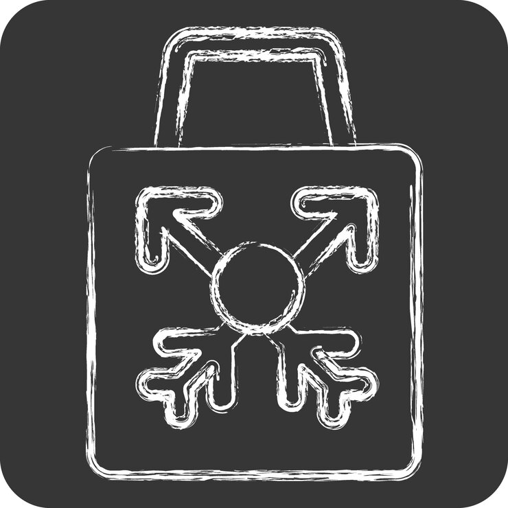 Vector icon bolsa de compras relacionada con hipster símbolo tiza estilo diseño sencillo editable ilustración sencilla
