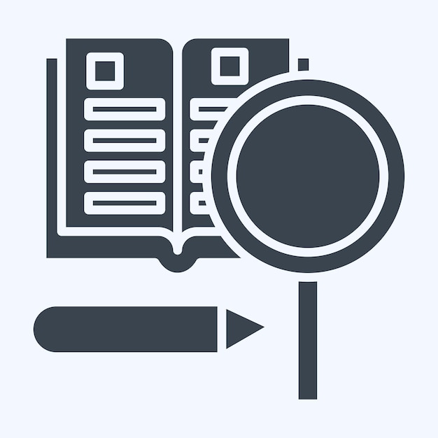 Icon Book relacionado con el estilo de glifo del símbolo Hipster diseño simple editable