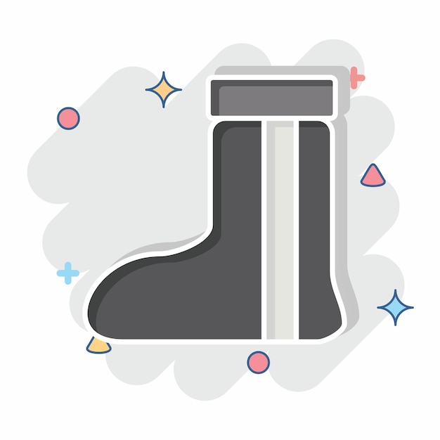 Icon Boot relacionado con el diseño de estilo cómico del símbolo nativo americano editable
