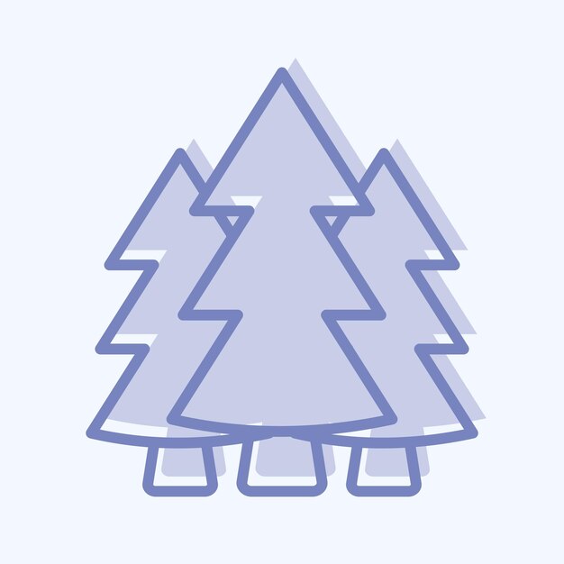 Icon Bosque relacionado con el símbolo del medio ambiente Estilo de dos tonos diseño simple editable
