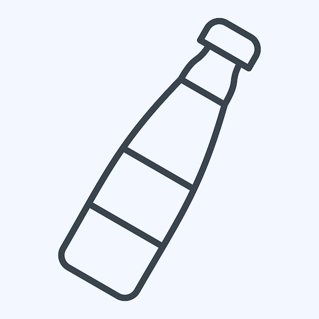 Icon Botella de agua relacionada con Tenis Estilo de línea de símbolos deportivos Ilustración de diseño simple