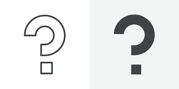 Icon de botón de dudas Signo vectorial de contorno