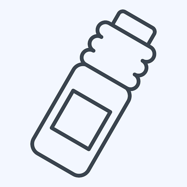 Icon Bottle relacionado con Hockey Estilo de línea de símbolos de deportes ilustración simple