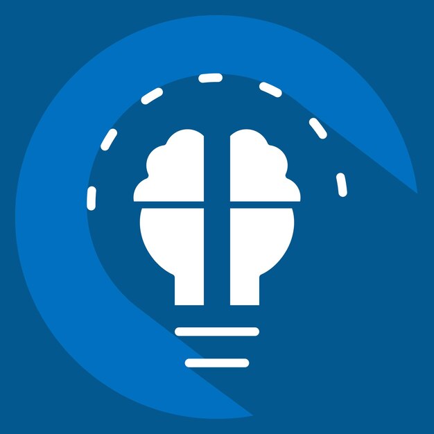 Icon Brainstorming relacionado con Arte y Medios símbolo estilo de sombra larga diseño simple editable