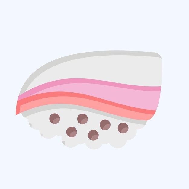 Icon Buri relacionado con el símbolo de Sushi estilo plano diseño simple editable
