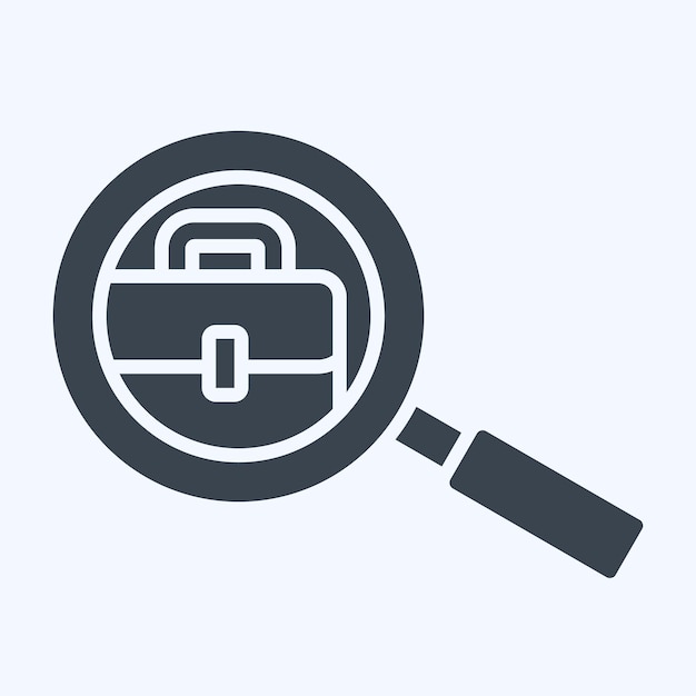 Icon Buscar trabajo relacionado con medios y publicidad símbolo estilo glifo editable