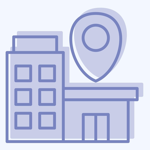 Icon Bussines Ubicación relacionada con Finanzas e Impuestos símbolo de estilo de dos tonos ilustración de diseño simple