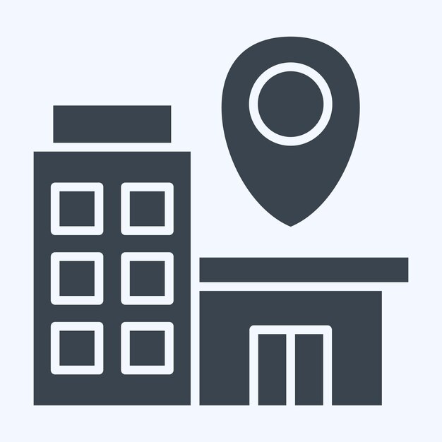 Icon Bussines Ubicación relacionada con Finanzas y Impuestos símbolo estilo glifo ilustración de diseño simple