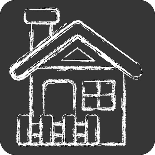 Icon Cabin relacionado con alojamientos símbolo tiza estilo diseño simple editable ilustración simple